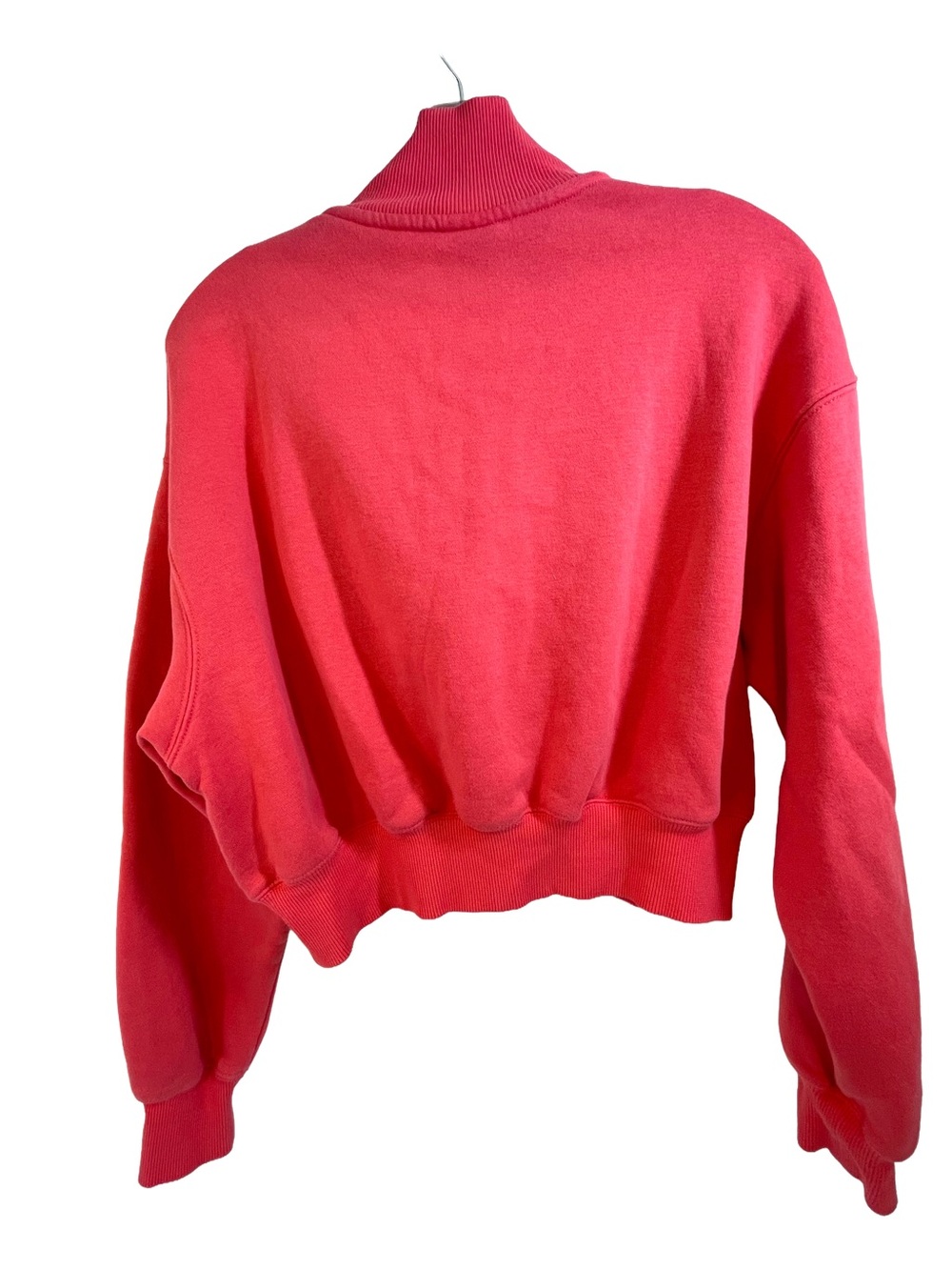 Nike Bright Pink Cropped Quarter-Zip Sweatshirt Women’s Size Small - Picture 3 of 8